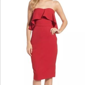 chelsea 28 strapless Red Dress.